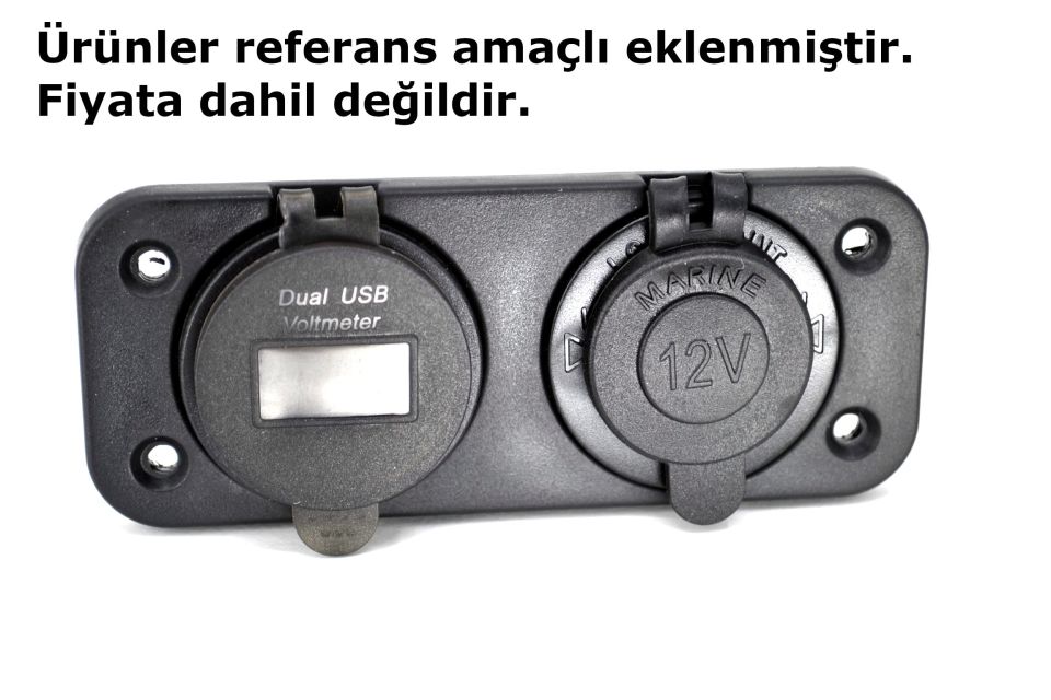 2 Yuvarlak Delikli Pano Montaj Port Plastik Yuva Çakmak USB Panel MT-SK62