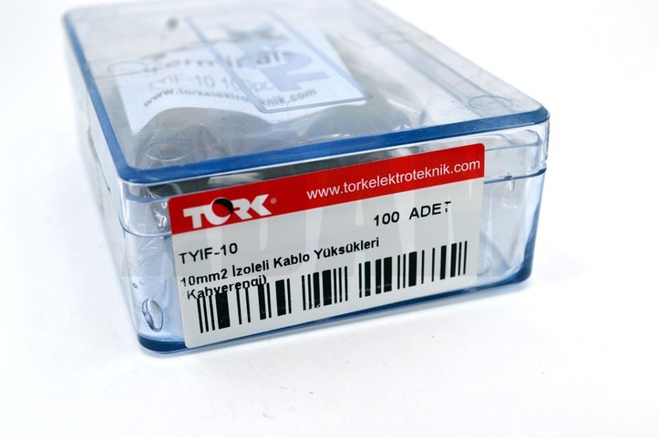 100 Adet 10mm² Kablo Yüksüğü Bakır Kahverengi Yüksük MT-AKUY10