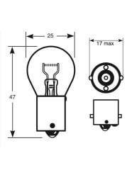 12V 93 P21W Stop Sinyal Ampulü 10 Adet Orjinal 7506 10X