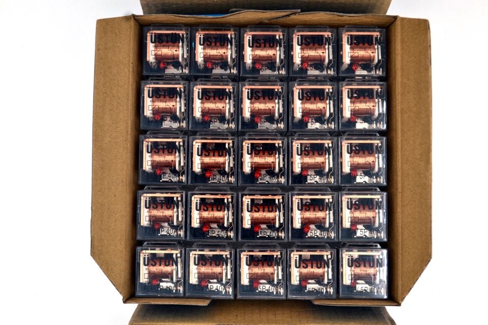 25 Adet Mini Röle 5 Fişli Şeffaf 12V 40A 87A Kırmızı Ledli