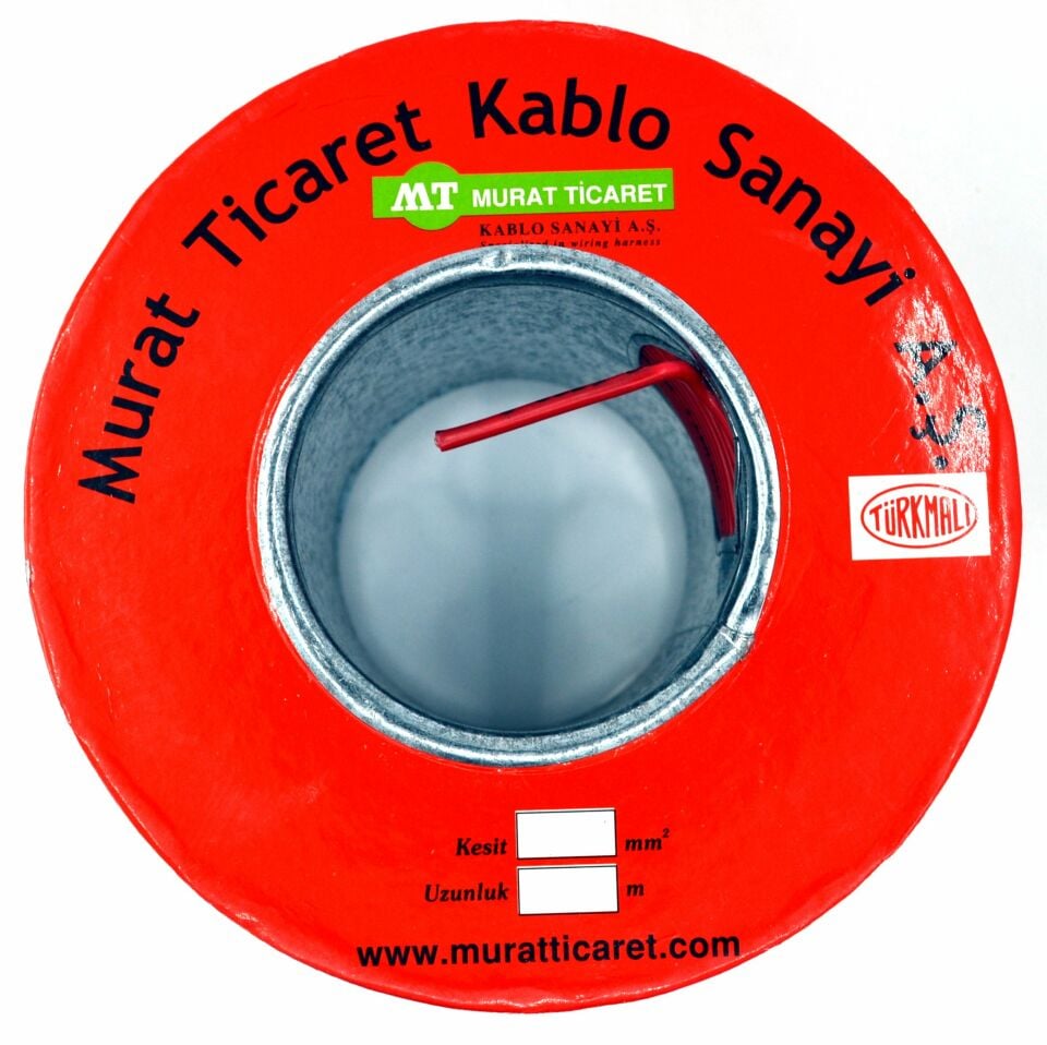 100 Metre 1mm² Kırmızı Bakır Kablo Kalaylı Nyaf Tekne Oto Karavan Elektrik Tesisat Kablosu Top