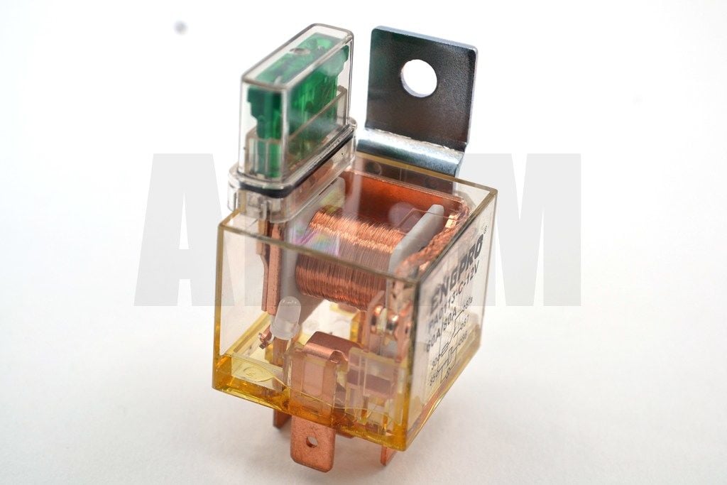 12V 60A/80A Şeffaf Mini Röle 5 Fişli Sigortalı Kırmızı Ledli