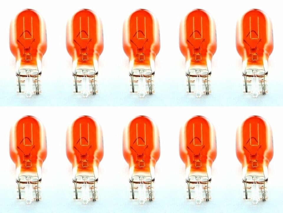 10 Adet Turuncu 12V 16W T15 Dipsiz Ampul Ön Park Ampulü