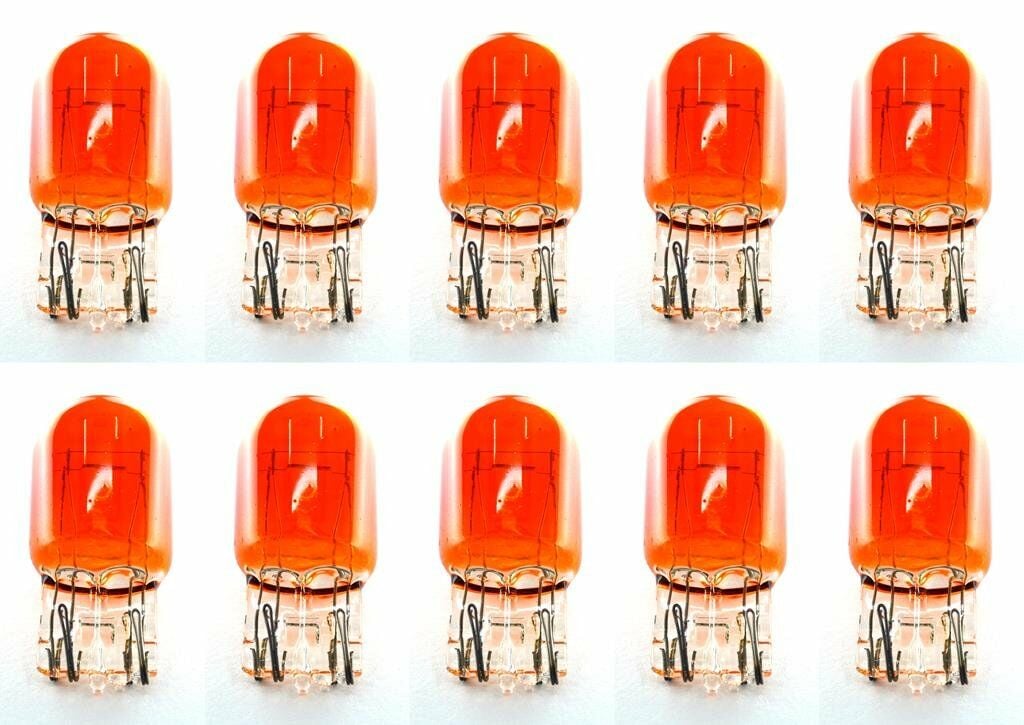 10 Adet Turuncu 12V 21/5W T20 Dipsiz Ampul Çift Duy