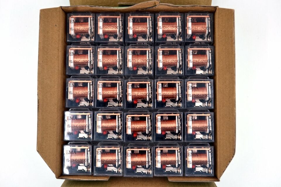 25 Adet Mini Röle 5 Fişli Şeffaf 12V 40A 87A 5 Ledli