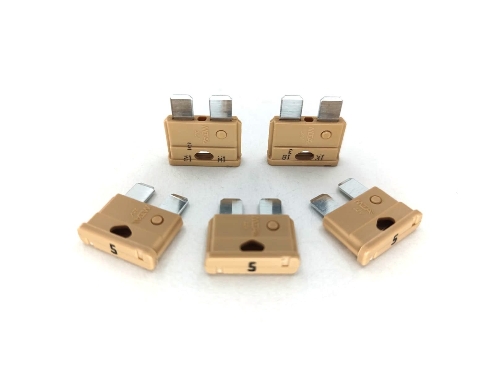 5 Adet 5 Amper Bej Standart Bıçak Sigorta 5A