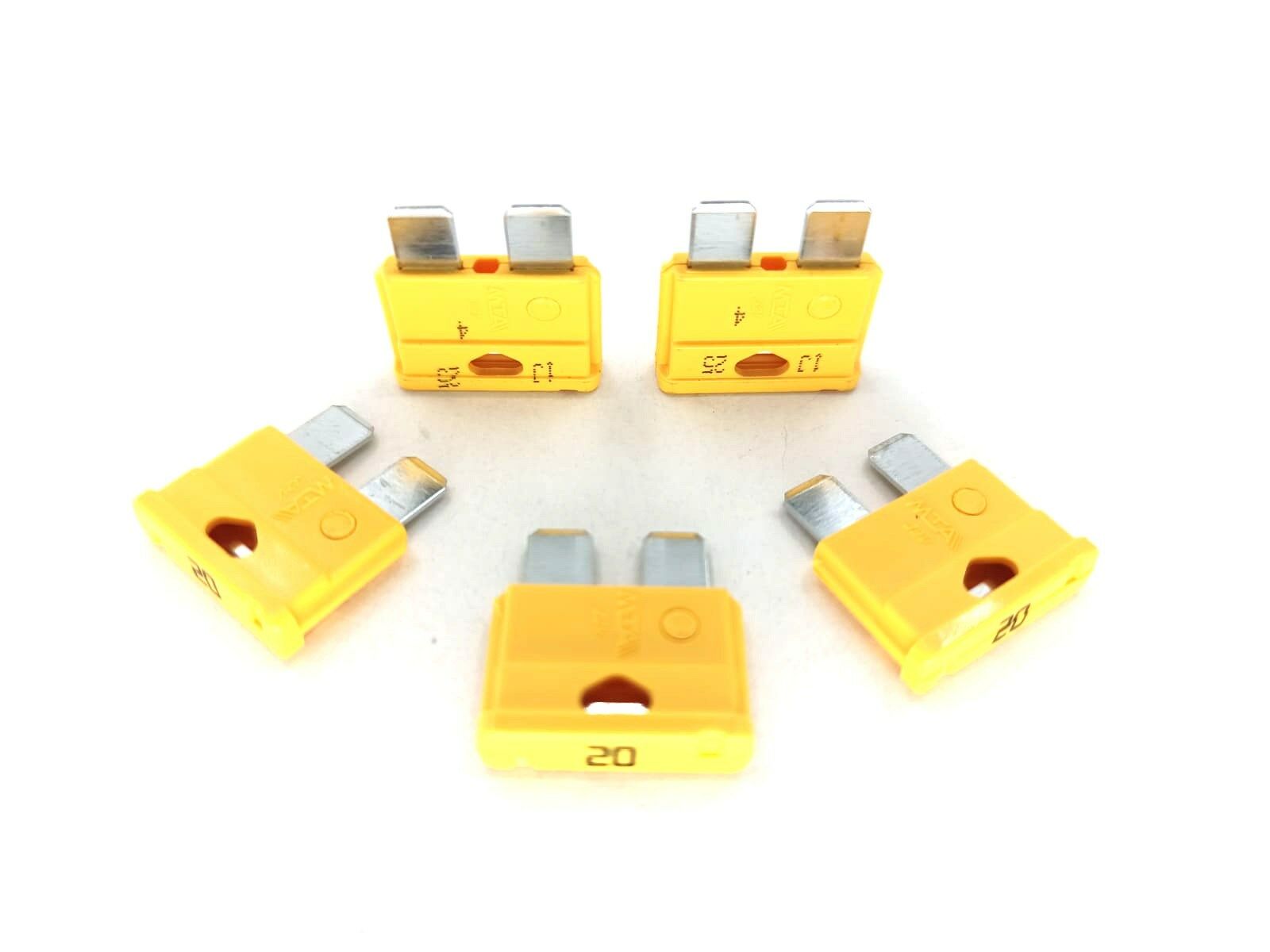 5 Adet 20 Amper Sarı Standart Bıçak Sigorta 20A