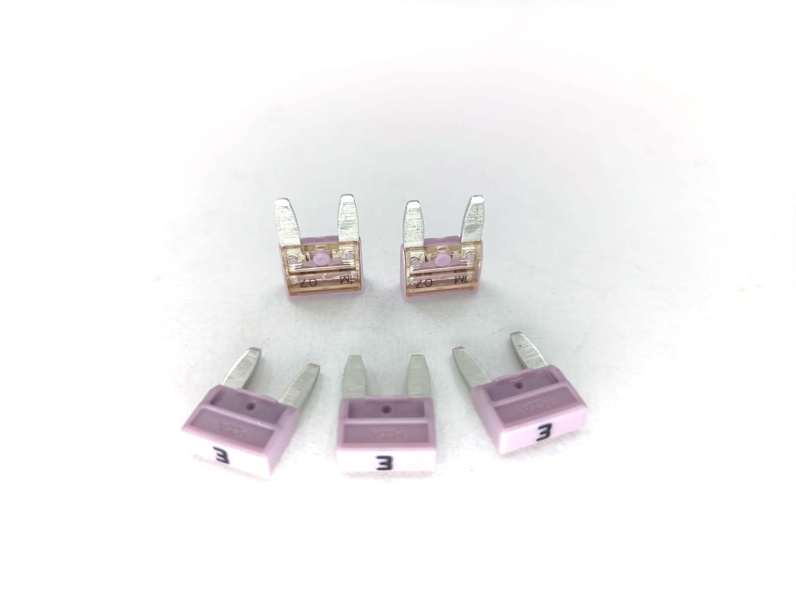 5 Adet 3A Lila Mini Bıçak Sigorta 3 Amper