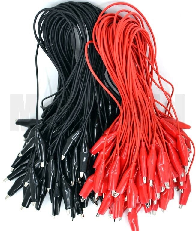 100 Çift Büyük Boy Krokodil 40cm Kablolu Kırmızı Siyah