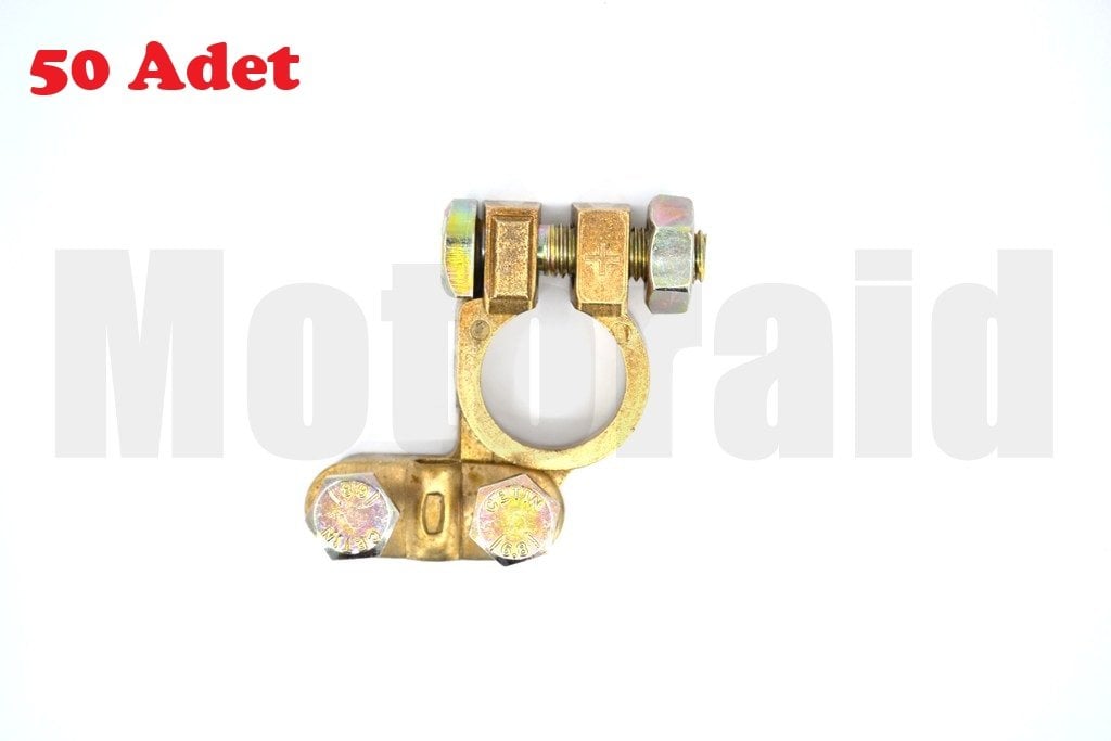 50 Adet Akü Kutup Başı Terminali (+) Artı Zamak Alaşım