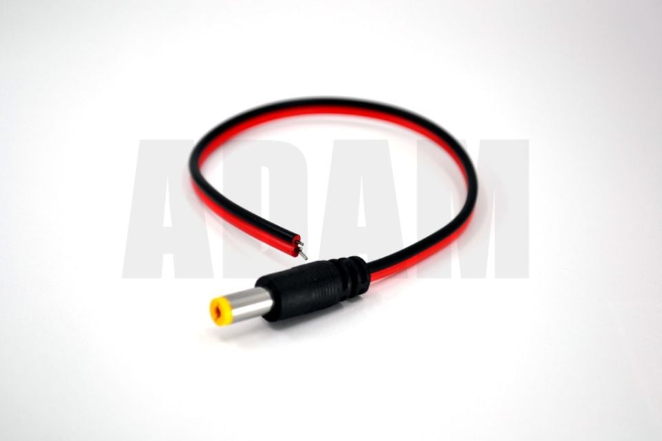 2,1mm DC Jak Erkek Fiş CCTV Power 20cm Kablolu