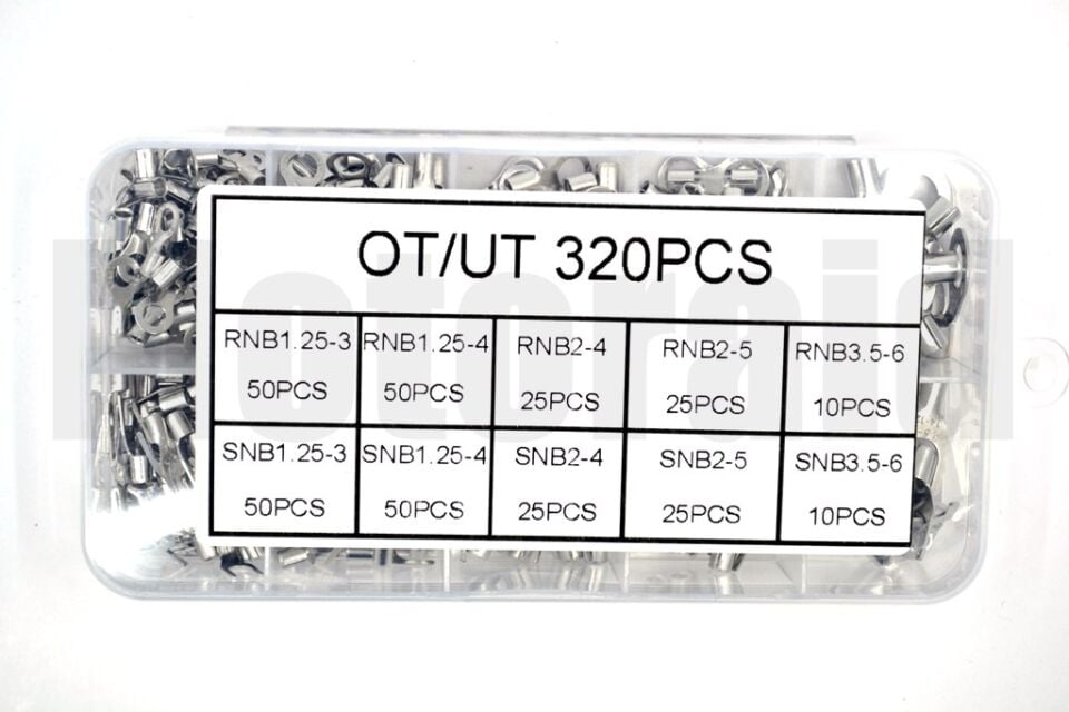 Kablo Pabuç Seti 320 Parça SKP Halka Ve Çatal Terminal