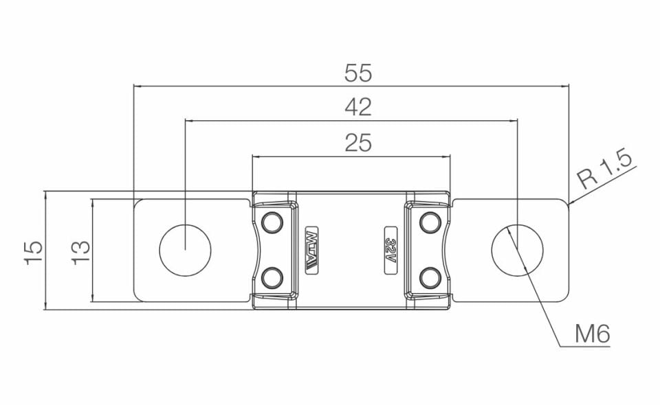 Mega Compact Sigorta 100A Sarı 100 Amper DC Bakır