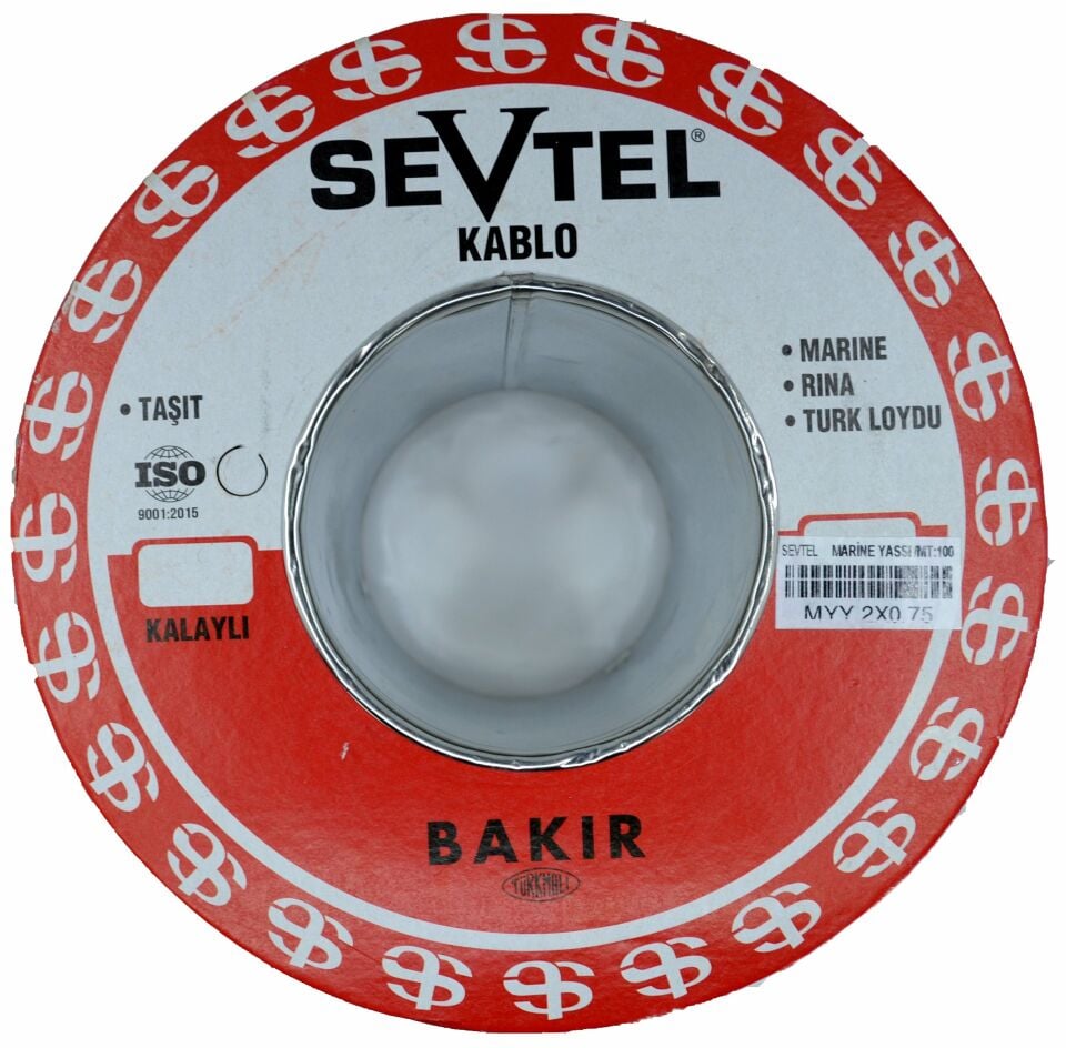 100 Metre Marine Yassı 2x0,75mm² Kalaylı Bakır Kablo TTR MYY Kahverengi Ahşap