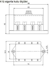 Standart Bıçak Sigorta Yuvası Kutusu 4 Sigortalık