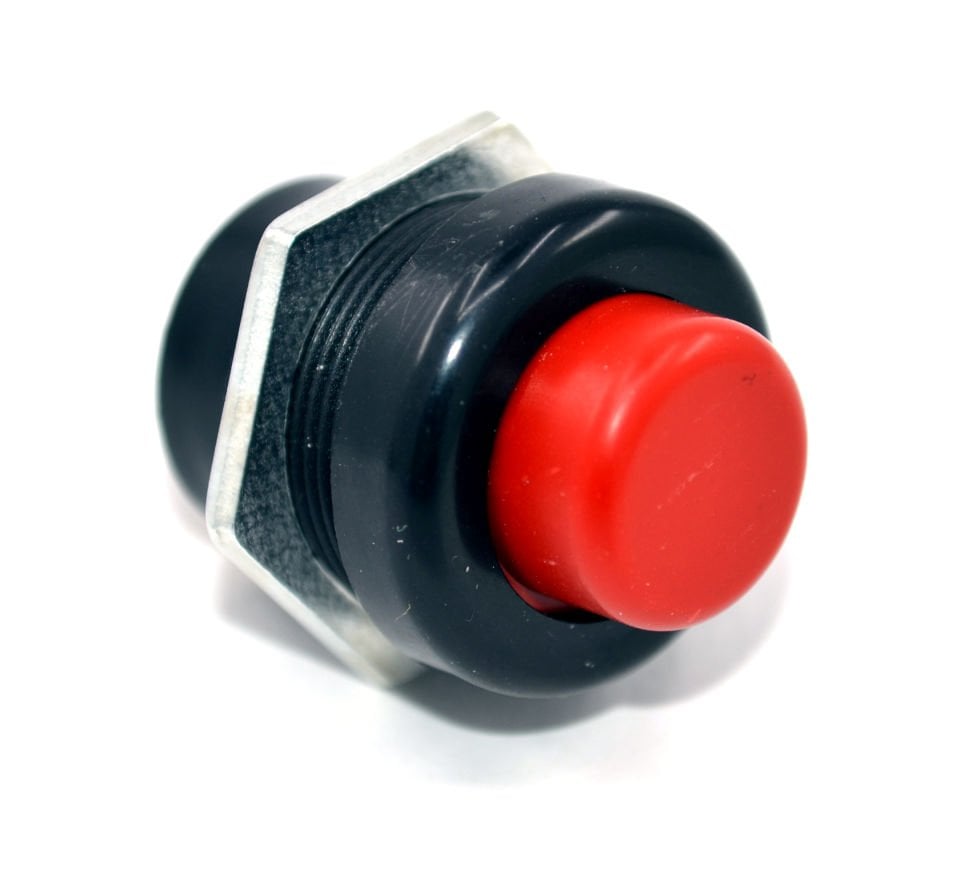 22mm Yaylı Plastik Buton Anahtar Kırmızı Vidalı MT-ANY17