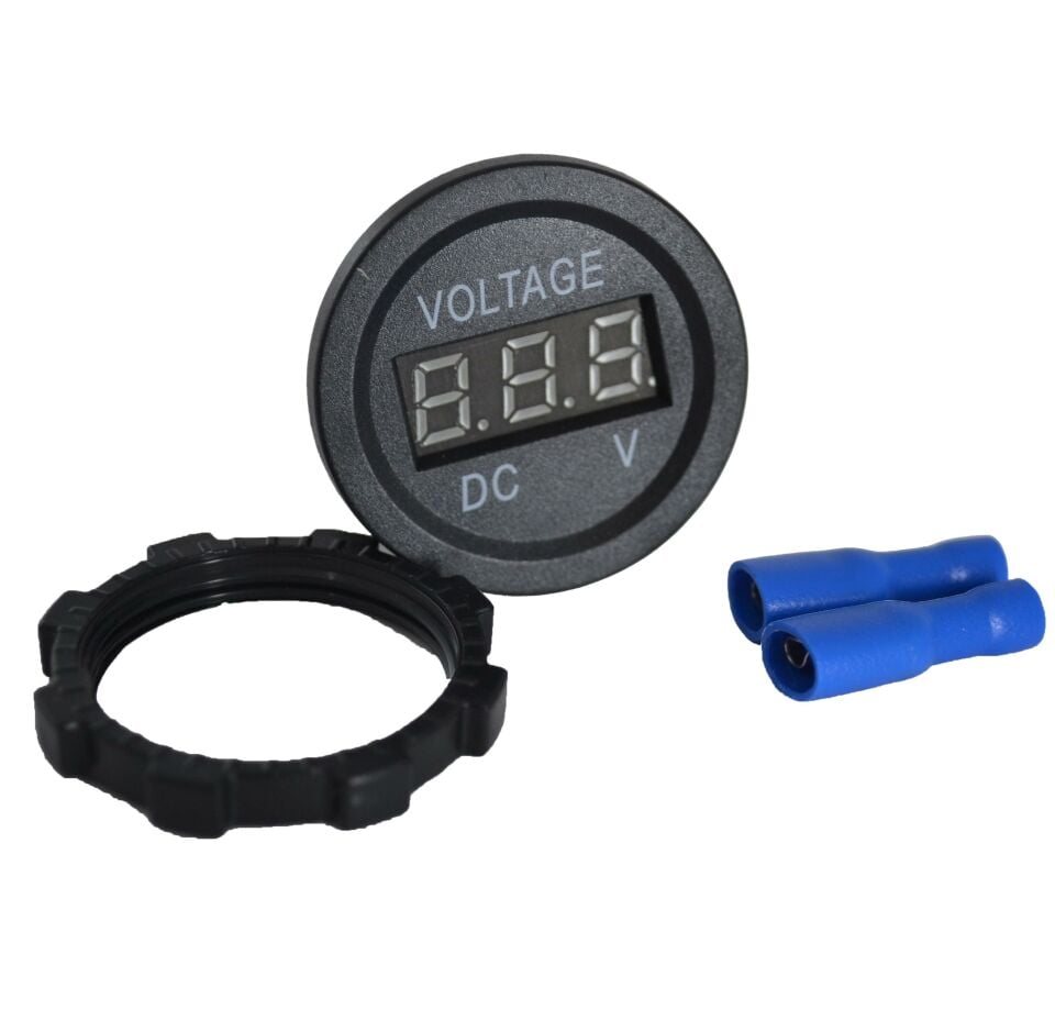 12V 24V DC Voltmetre Yuvarlak Düz Kırmızı Rakam MT-GP01K