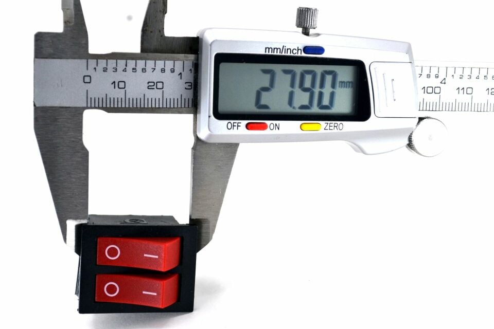 Çiftli Kırmızı Elektrik Düğmesi 1-0 Işıksız Anahtar 12V-220V MT-ANK07