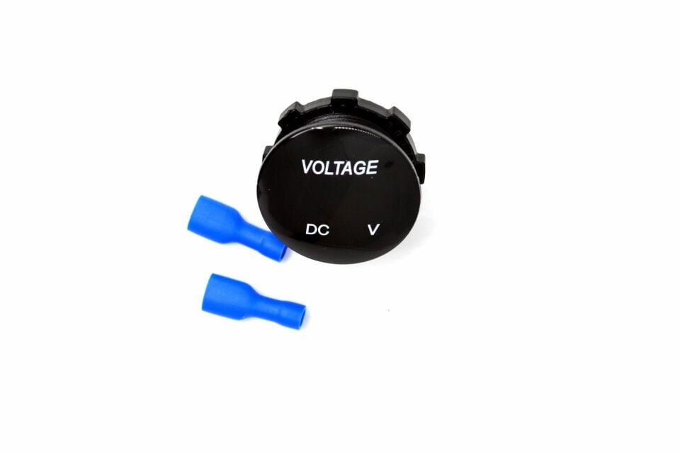 12V 24V DC Voltmetre Yuvarlak Bombeli Kırmızı Rakam MT-05