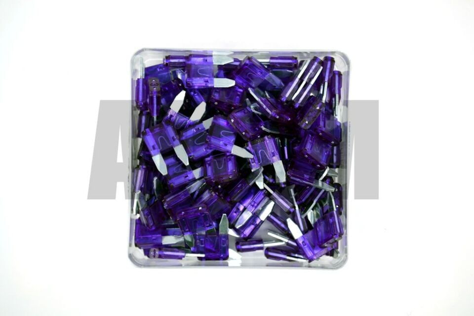100 Adet 3A Mor Mini Oto Bıçak Sigorta 12V - 32V DC