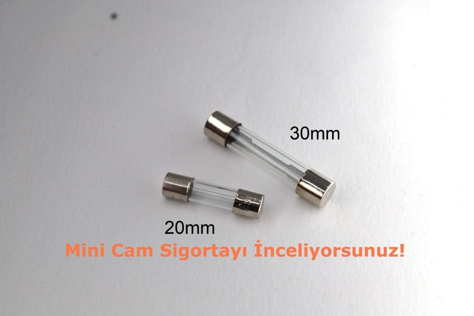 100 Adet 20 Amper Cam Sigorta 20A 6X30mm MT-CAM3020