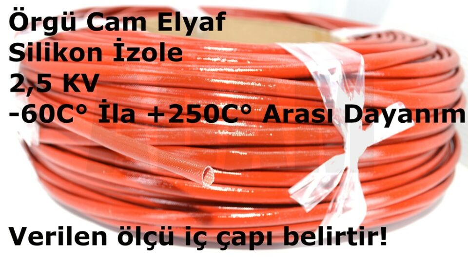 50 Metre 18mm Silikon İzoleli Cam Elyaf H-Class Kahverengi Makaron MT-CM18H