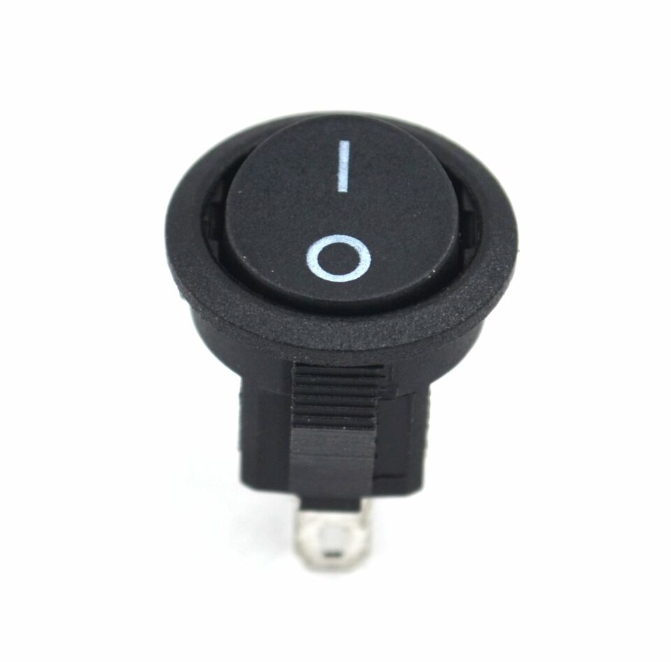 Mini 16mm Yuvarlak Siyah Anahtar 1-0 Rocker MT-ANK33