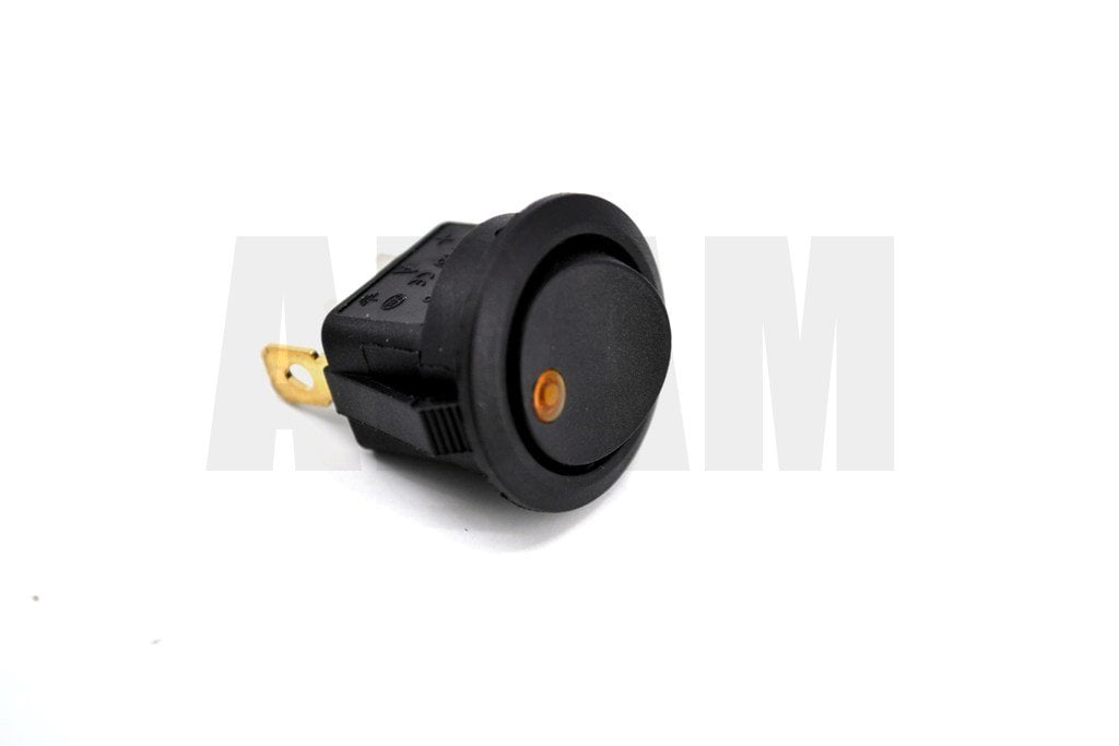 Yuvarlak Sarı Ledli Elektrik Anahtarı 1-0 Işıklı Rocker 12V