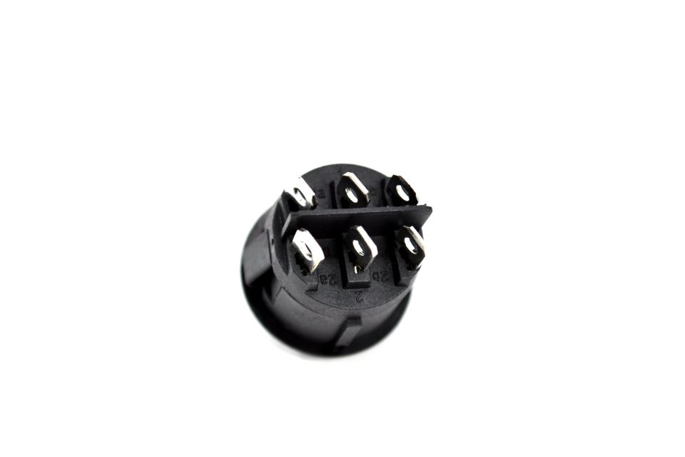 1-0-2 Elektrik Anahtarı 6 Pin Yuvarlak Gövde Siyah Plastik MT-ANK28