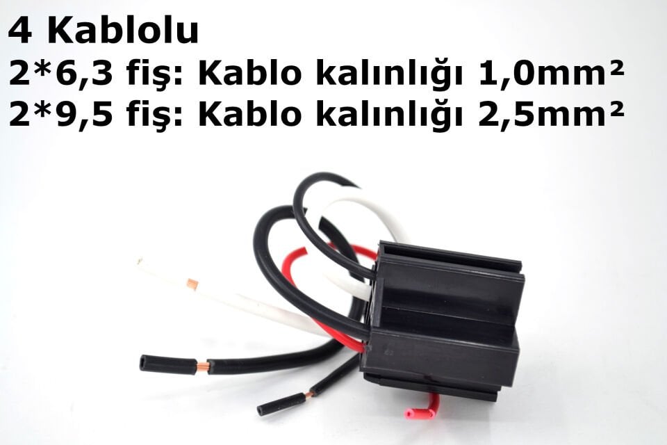 4 Kablolu Güç Röle Soketi 80A Kalın Bacak Fiş Uyumlu
