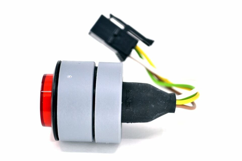 24V Otobüs Kapı Açma Butonu Kırmızı Işıklı Çıkıntılı Düğme