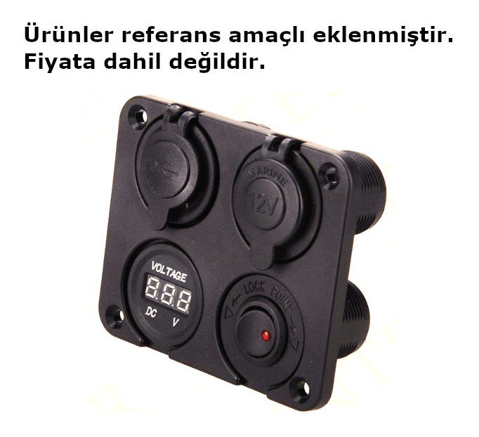 4 Yuvarlak Delikli Pano Montaj Port Plastik Yuva Çakmak USB Panel MT-SK64