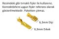 10 Takım 4 Terminal Konnektör Kılıf 6,3 Erkek Ve Dişi Fiş İçin