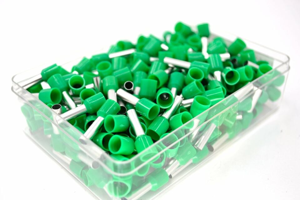 250 Adet 6,00mm² Kablo Yüksüğü Bakır Yeşil Yüksük TYIF-6,0