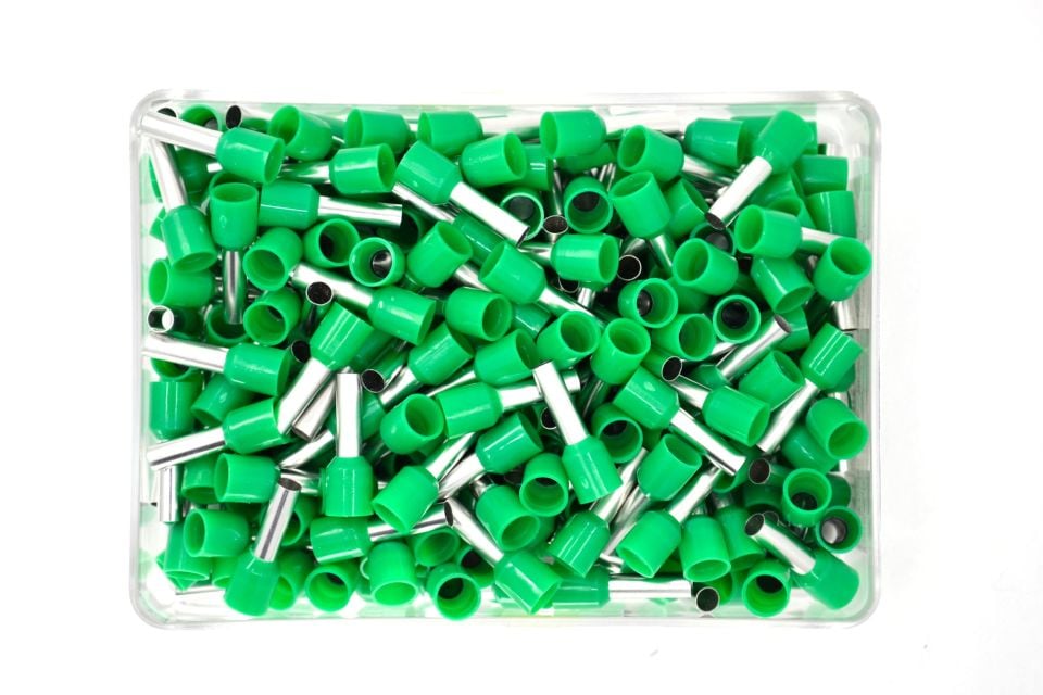 250 Adet 6mm² Kablo Yüksüğü Bakır Yeşil Yüksük TYIF-6,0
