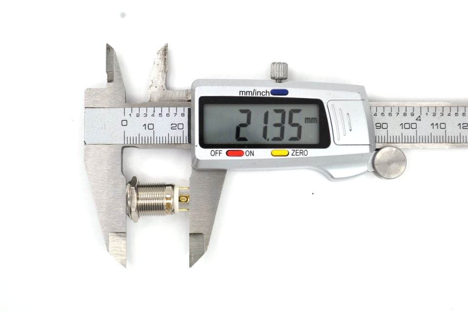 12mm Yaylı Buton Anahtar 12V 24V Mavi Işıklı Yuvarlak Metal MT-ANY14