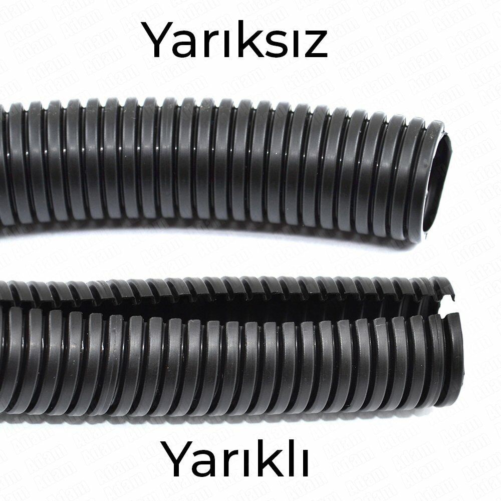 22mm Yarıklı Spiral Boru Kablo Izolasyon Hortumu Siyah Esnek