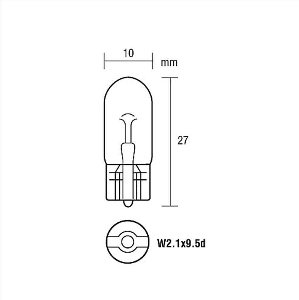 12V 5W Dipsiz T10 Ampul Turuncu Boyalı Amber Cam 10 Adet