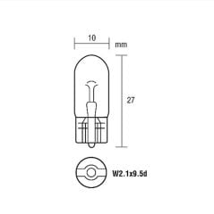 12V 5W Dipsiz T10 Ampul Turuncu Boyalı Amber Cam 10 Adet
