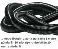 10mm Yarıksız Spiral Boru Kablo Izolasyon Hortumu Siyah Esnek