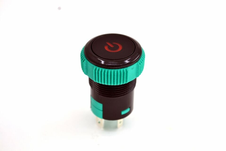 Kalıcılı 19mm 12V 20A Power Logolu Kırmızı Işıklı 1-0 Elektrik Anahtarı MT-ANK10