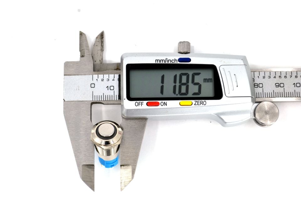 12mm Kalıcı Anahtar 12V 24V Mavi Işıklı Yuvarlak Metal MT-ANK13