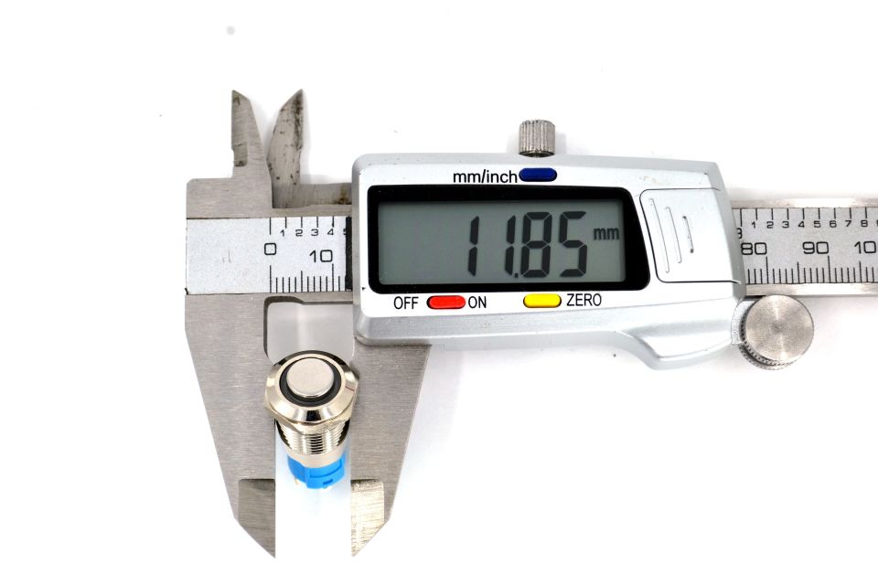 12mm Kalıcı Anahtar 12V 24V Mavi Işıklı Yuvarlak Metal MT-ANK13