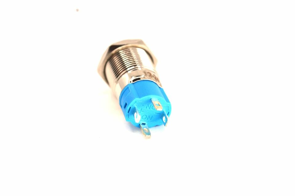 12mm Kalıcı Anahtar 12V 24V Yeşil Işıklı Yuvarlak Metal MT-ANK14