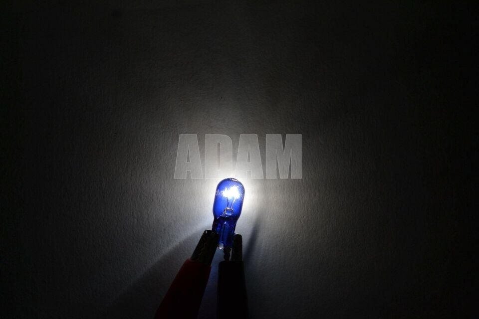 2 Adet 12V T10 Mavi Cam Beyaz Işık Ampul Takımı Park Ampulü (Poşette-Dökmedir)