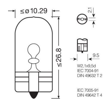 12V T10 Wy5W Dipsiz Turuncu Ampul 10 Adet Orjinal 2827 10X