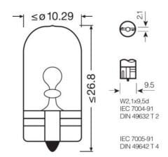 12V T10 Wy5W Dipsiz Turuncu Ampul 10 Adet Orjinal 2827 10X