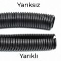 12mm Yarıksız Spiral Boru Kablo Izolasyon Hortumu Siyah Esnek