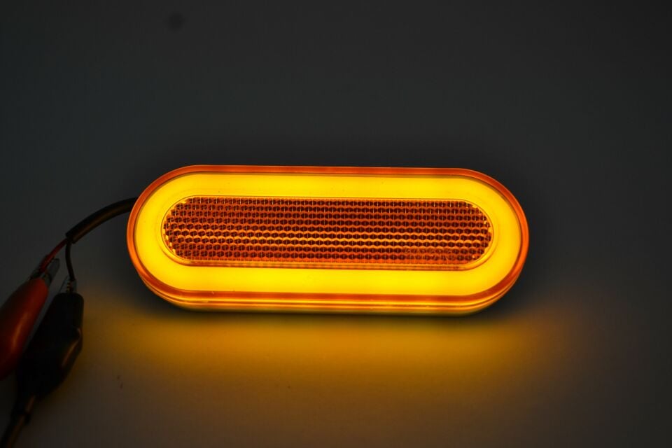Dorse Karavan Neon Görünüm Led Sinyal İşaret Lamba Turuncu (Tek Devreli Ortası Işıksız Reflektör)
