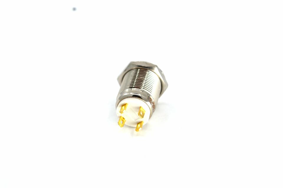 12mm Yaylı Buton Anahtar 12V 24V Kırmızı Işıklı Yuvarlak Metal MT-ANY02